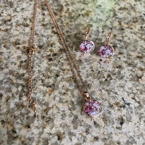 Round Crystal Disc set earrings and necklace